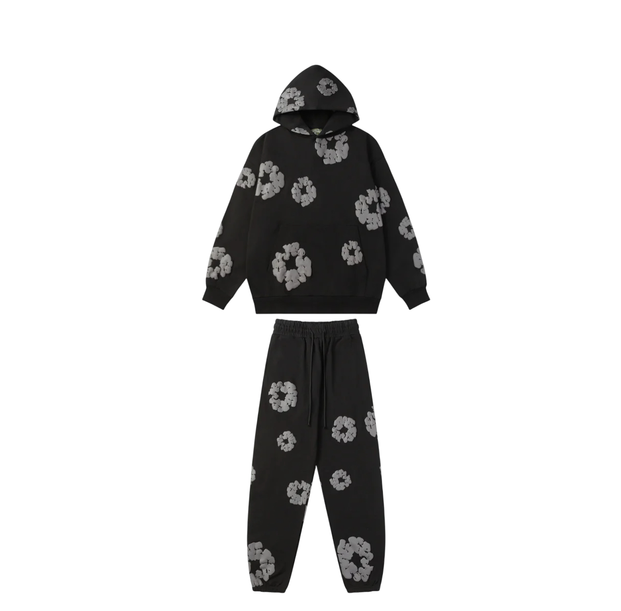 Lokera- Viraler Schwarz/Grau Blumenmuster Tracksuit